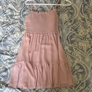 Aritzia Pink Tiered Ruffled Sundress
